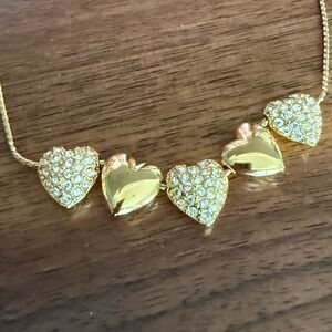 Gorgeous Reversible 5 heart necklace- great quality jewelry